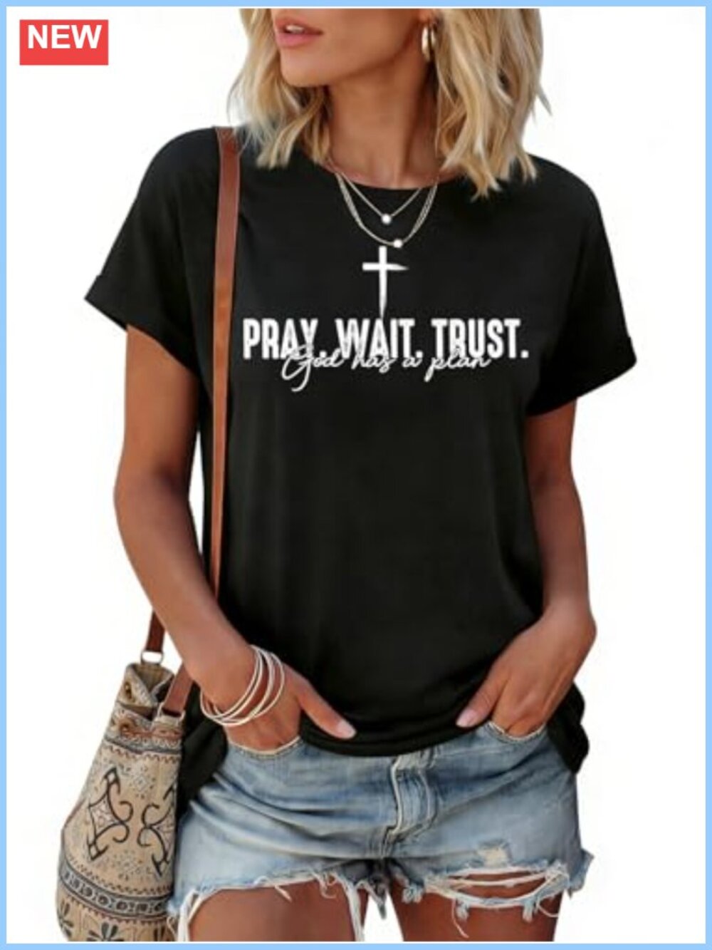 Christian Faith Graphic Tee Crew Neck Short Sleeve T-Shirt
